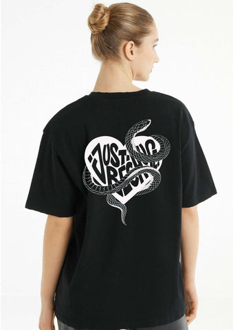 "THE SNAKE PROTECTOR" Black short sleeve t-shirt